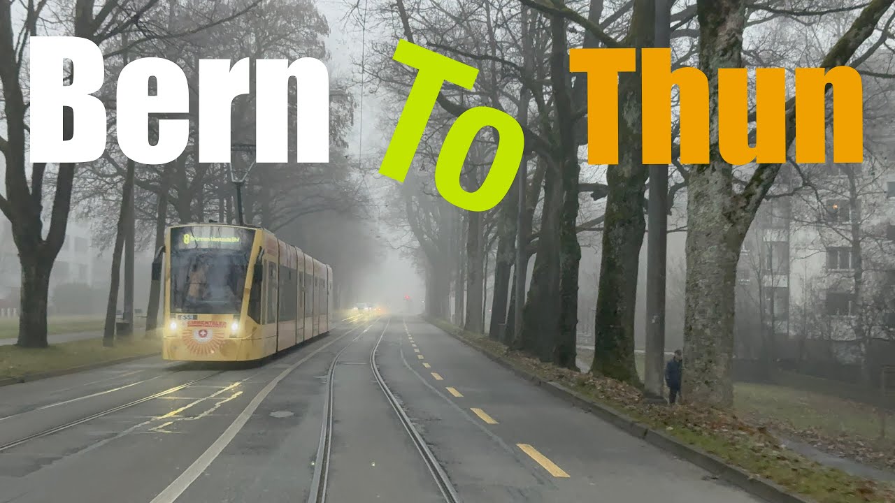 Swiss Road Ambience 4K | Calm Drive From Bern to Thun with Fog 