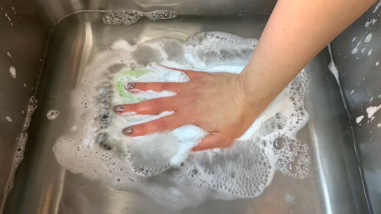 I ❤️ RINSING LAUNDRY PASTE - sponge ASMR