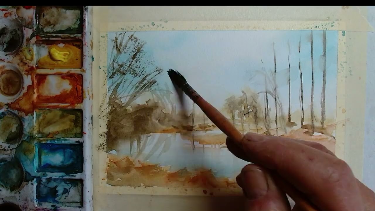 Watercolor Painting Tutorial - Serene Nature Scene from Start to Finish!