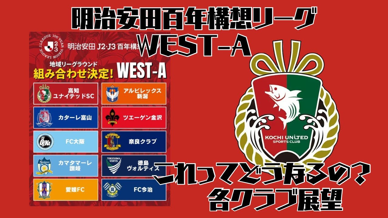 【高知ユナイテッド】百年構想リーグWEST-A グループ展望