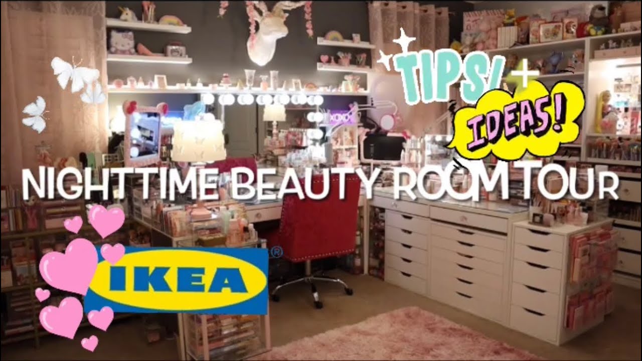 EXTREME Beauty Room Tour 2022 feat. IKEA pax system: NIGHTTIME Edition!💕💕💕