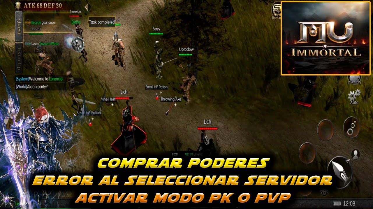 Cómo Comprar Poderes y Activar el Modo PvP en MU Immortals Android