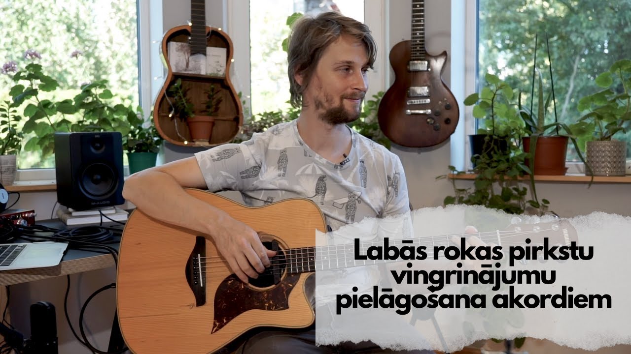 Ģitāras nodarbības: 11. Labās rokas pirkstu vingrinājumu pielāgošana akordiem: arpēdžijas