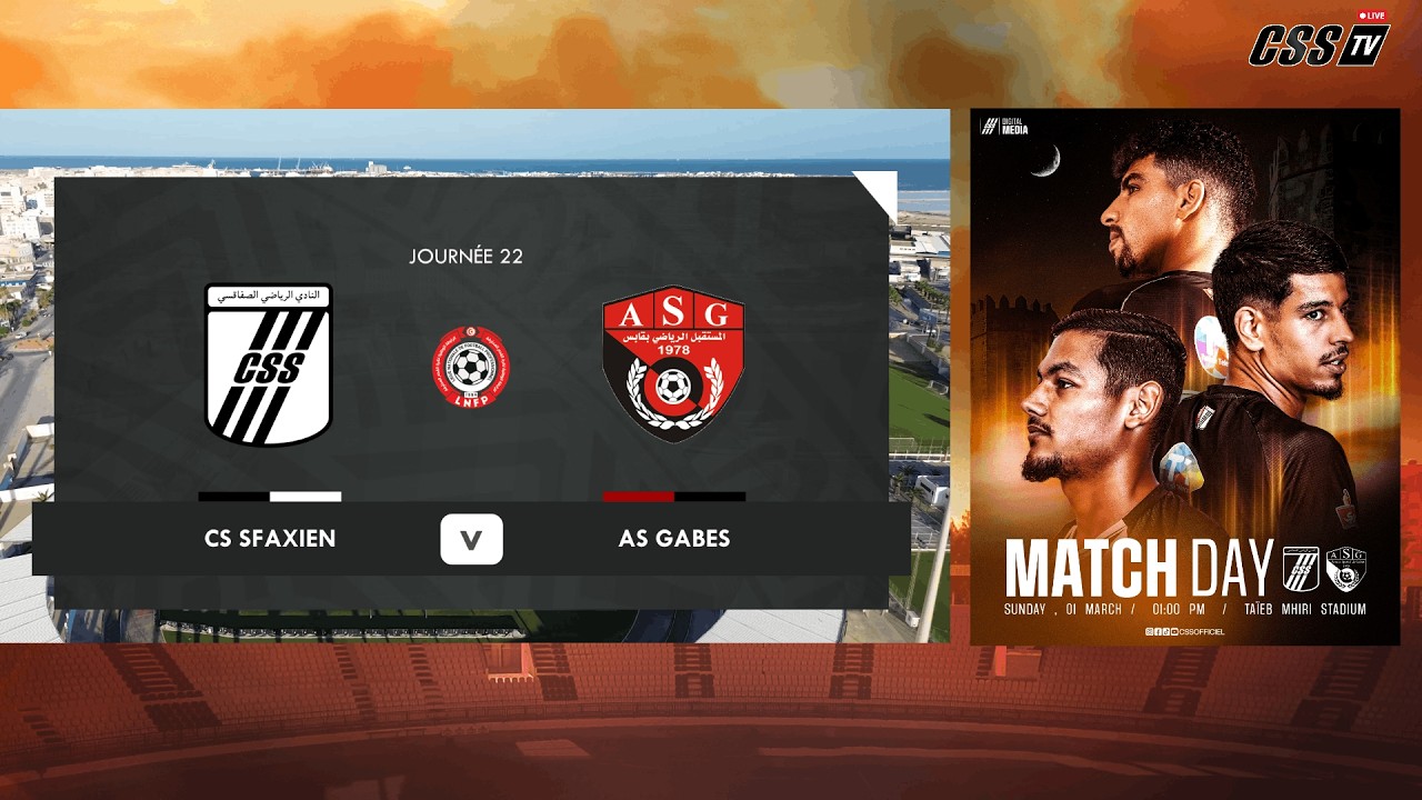 نقل مباشر🎙️ لمباراة ⚽النادي الرياضي الصفاقسي⚔️المستقبل الرياضي بقابس