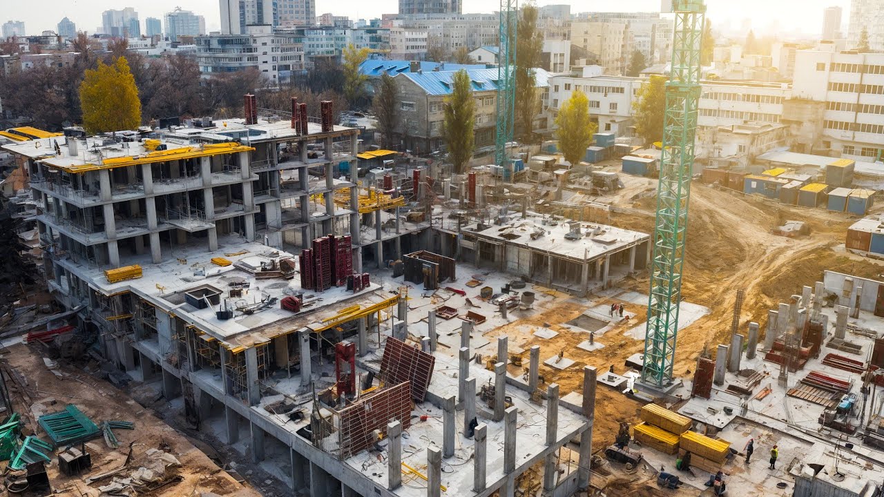 Aerial Construction Progress | Drone Footage of Residential Building Sites