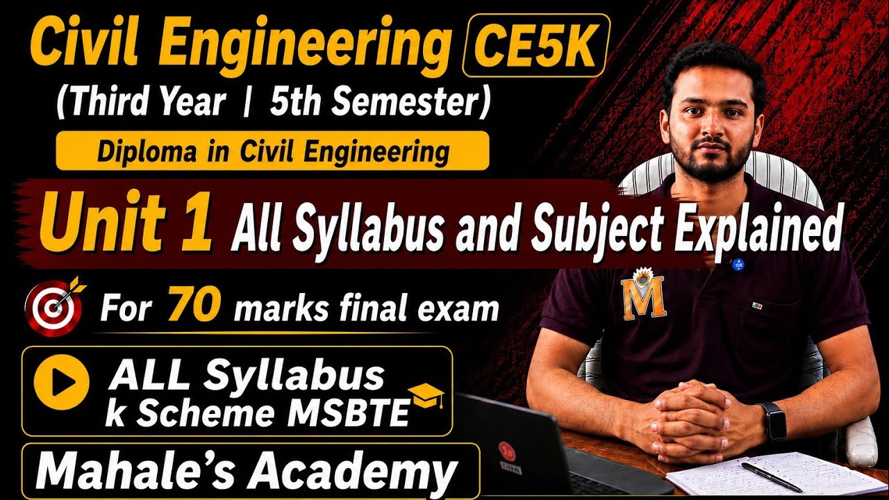 CE5K For Third Year Fifth Semester CE5K as per K Scheme MSBTE Diploma 2026 by Prof.Nikhil Sir