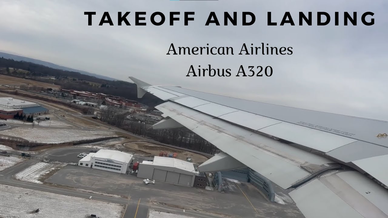 American Airlines - Airbus A320-200 - Albany (ALB) to Charlotte (CLT) - Takeoff and Landing