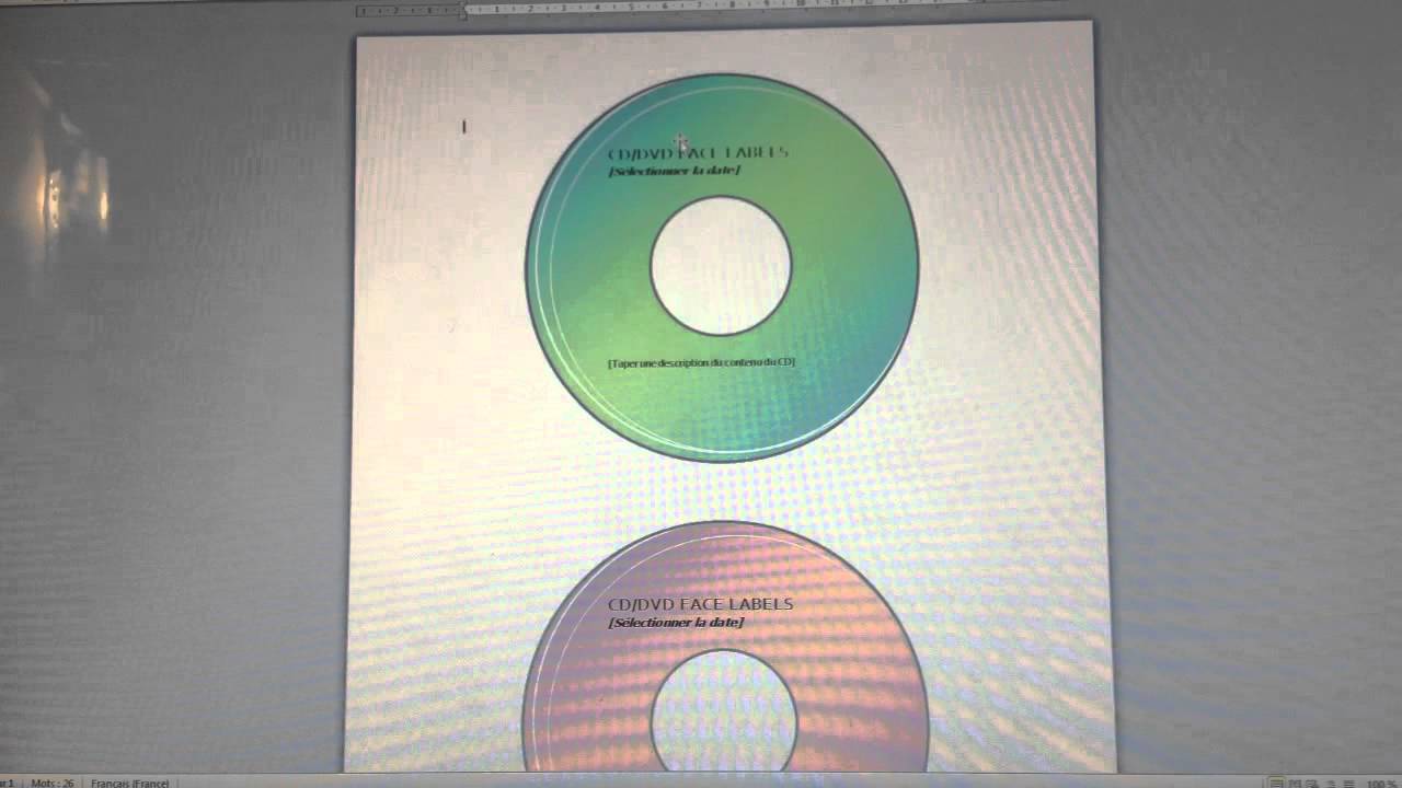 Personnaliser ses CD ou DVD - Etiquettes imprimables