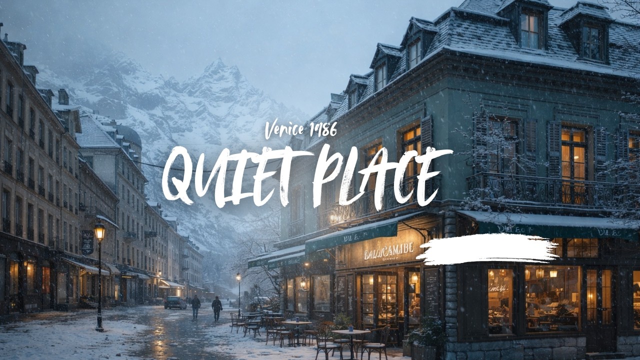 Quiet Snowy Mountain Town ❄️ Cozy Café Ambience for Deep Relaxation