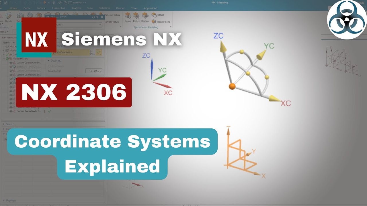 Система координат Unigraphics NX, CSYS для начинающих || Учебные пособия по NX 2306