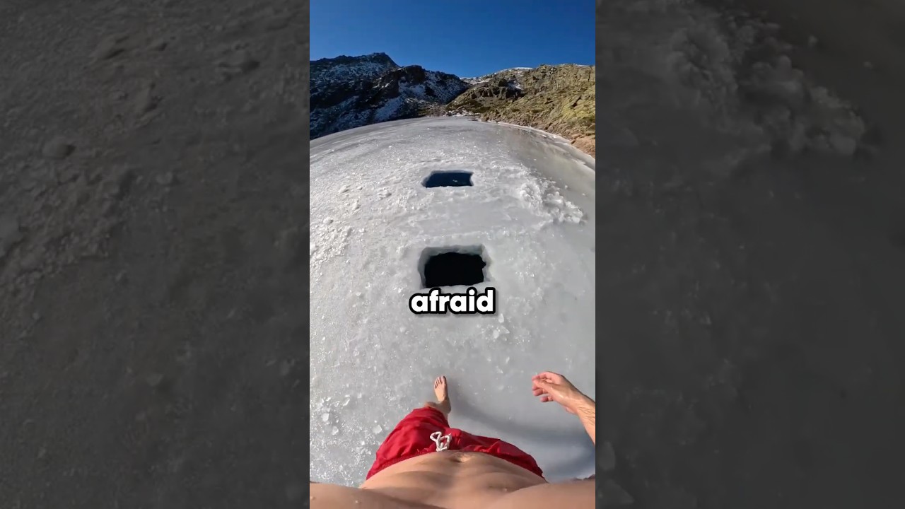 Swimming Under Ice in a Frozen Lake (@AlfonWHAT)