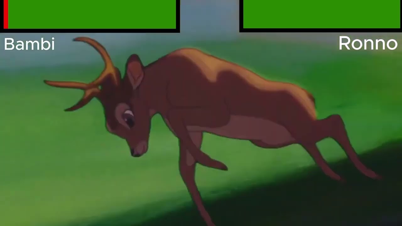 Bambi (1942) Bambi vs Ronno but with Healthbars
