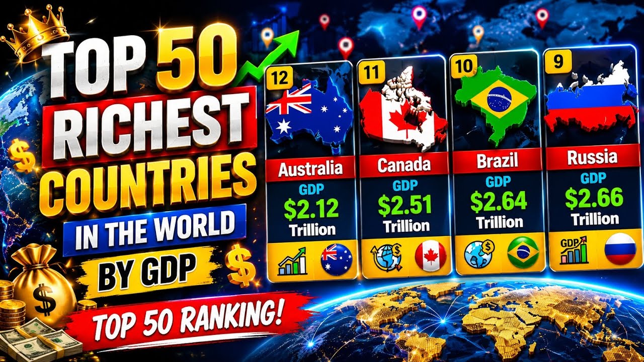 The World's Economic Giants: Top 50 GDP Rankings #trending #usa #gdp #countries #economics 