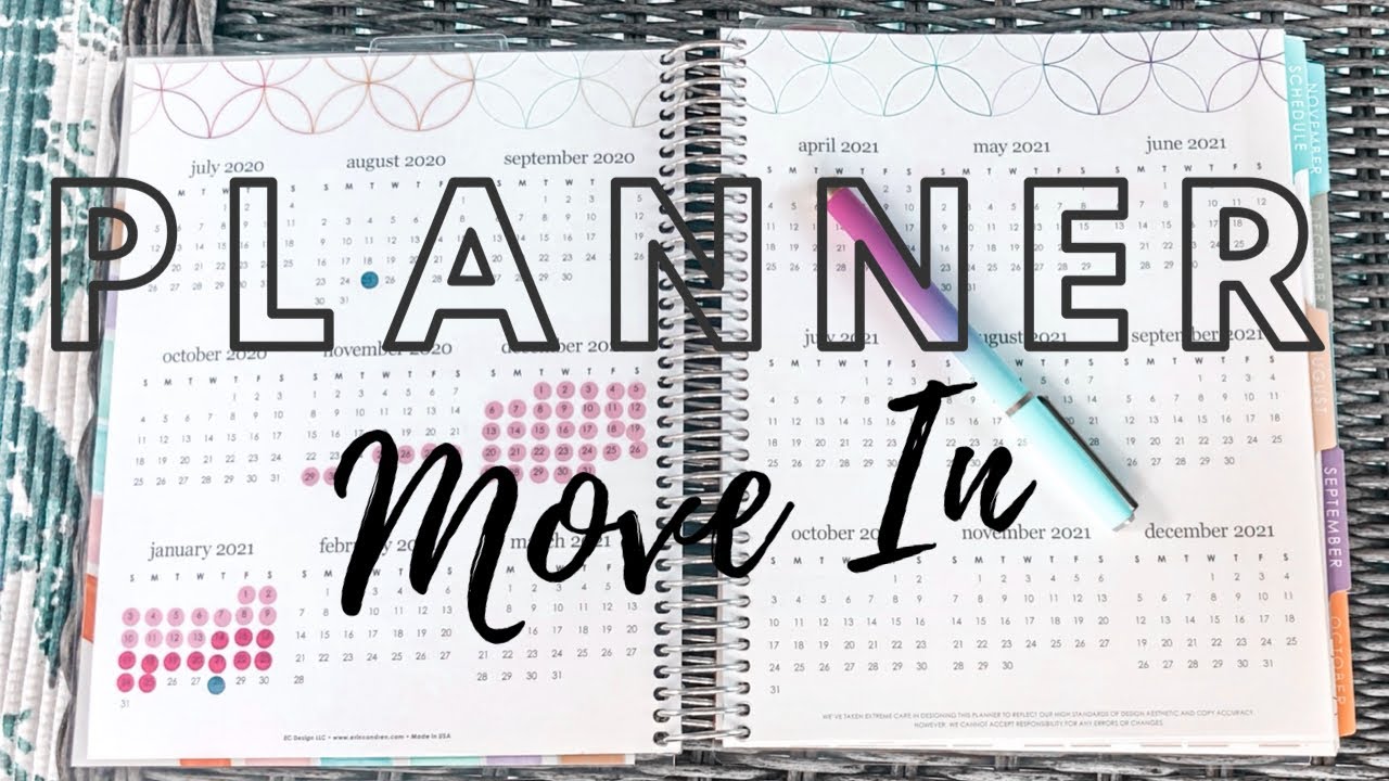2020-2021 Erin Condren Academic Planner Set Up and Move In
