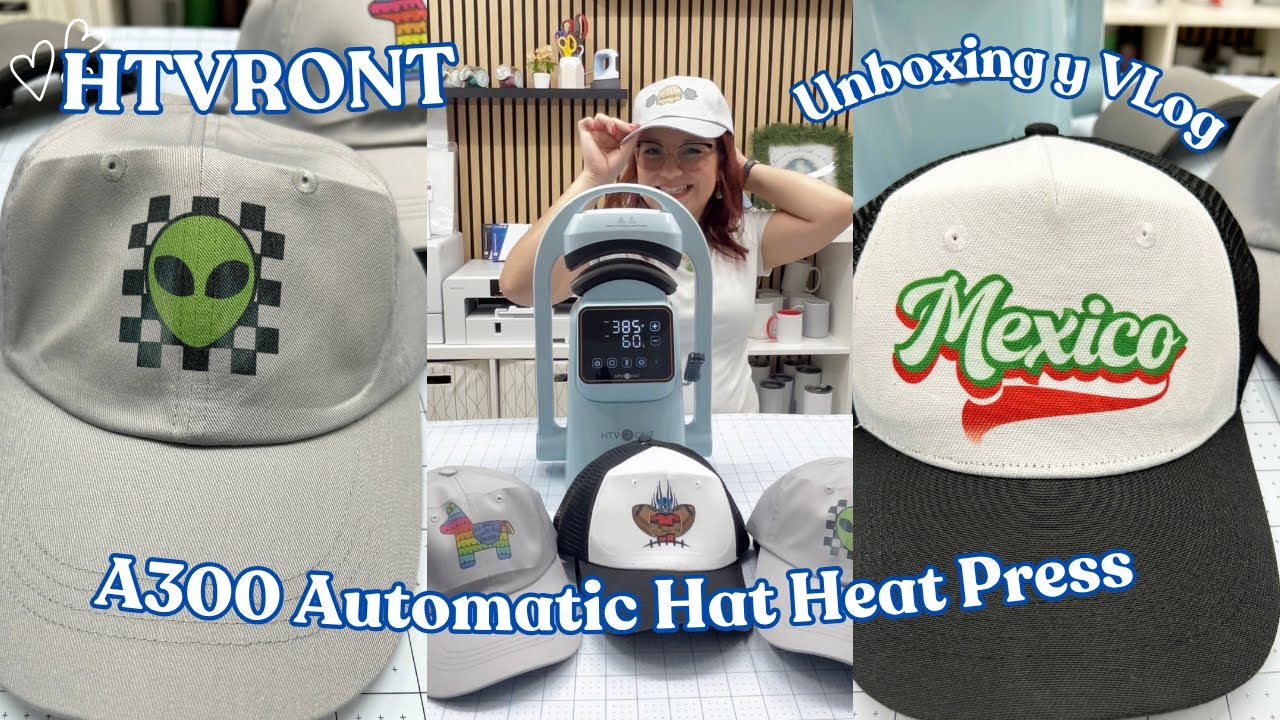 Unboxing y Vlog, HTVRONT A300 Automatic Hat Heat Press
