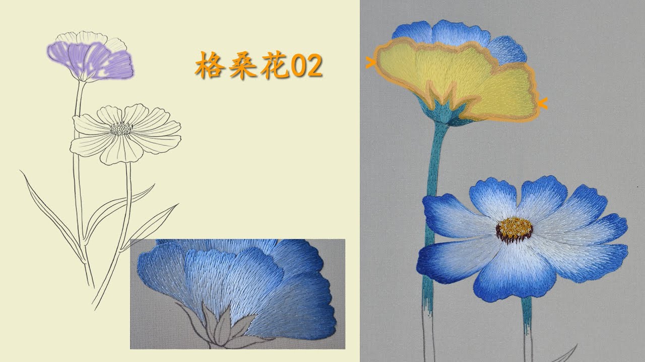 Космос Цветочный Эпизод 2 | Ручная вышивка 「蘇州 刺繡 &bull; 格桑花」