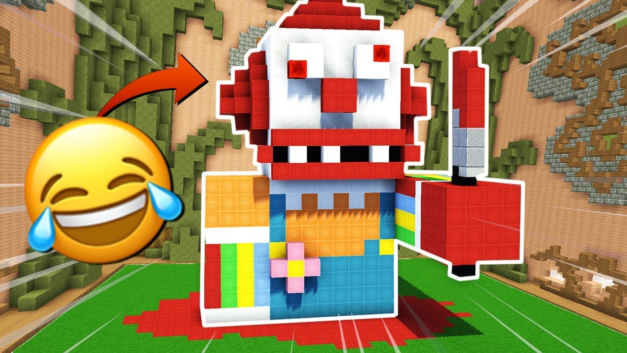 LA TERRIBLE HISTORIA DEL PAYASO ASESINO NOOB 😂 MINECRAFT BUILD BATTLE #13