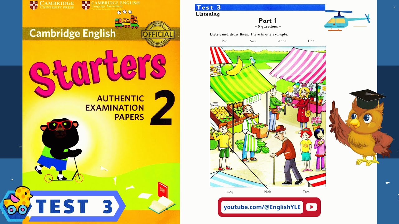 [ Starters 2 - TEST 3 ] Authentic Examination Papers | Listening Test 3 (With Answers Key)
