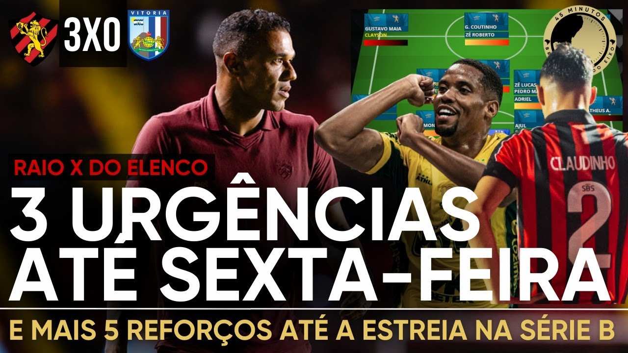 AS 3 URGÊNCIAS DO SPORT PARA O ESTADUAL.PRAZO ACABA SEXTA! RAIO X DE ELENCO E REFORÇOS ATÉ A SÉRIE B