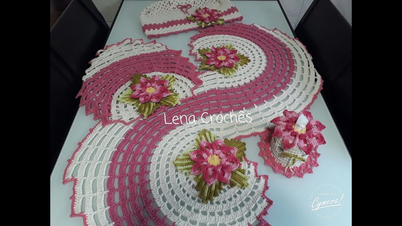 Jogo de Banheiro Espiral/ Tapete da Pia em Crochê (Parte 2) #LenaCrochês #artecomeuroroma