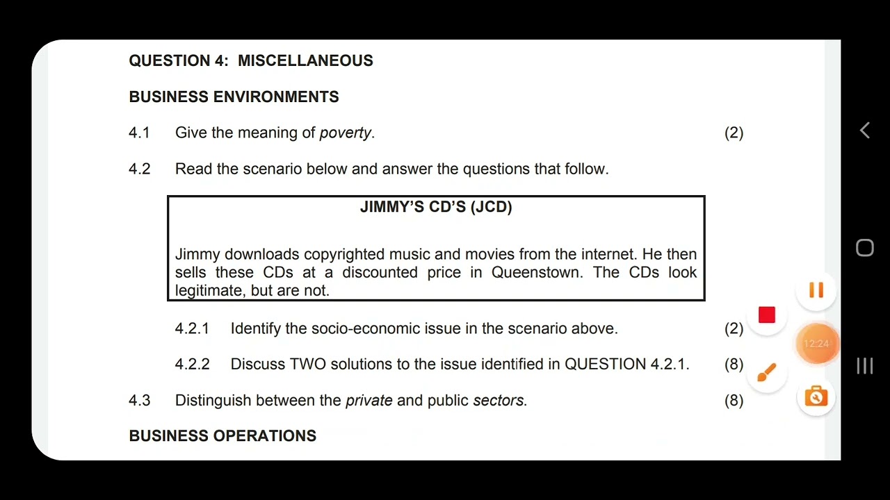 GRADE 10 BUSINESS STUDIES NOVEMBER 2022 PAPER 1  (PART 2)