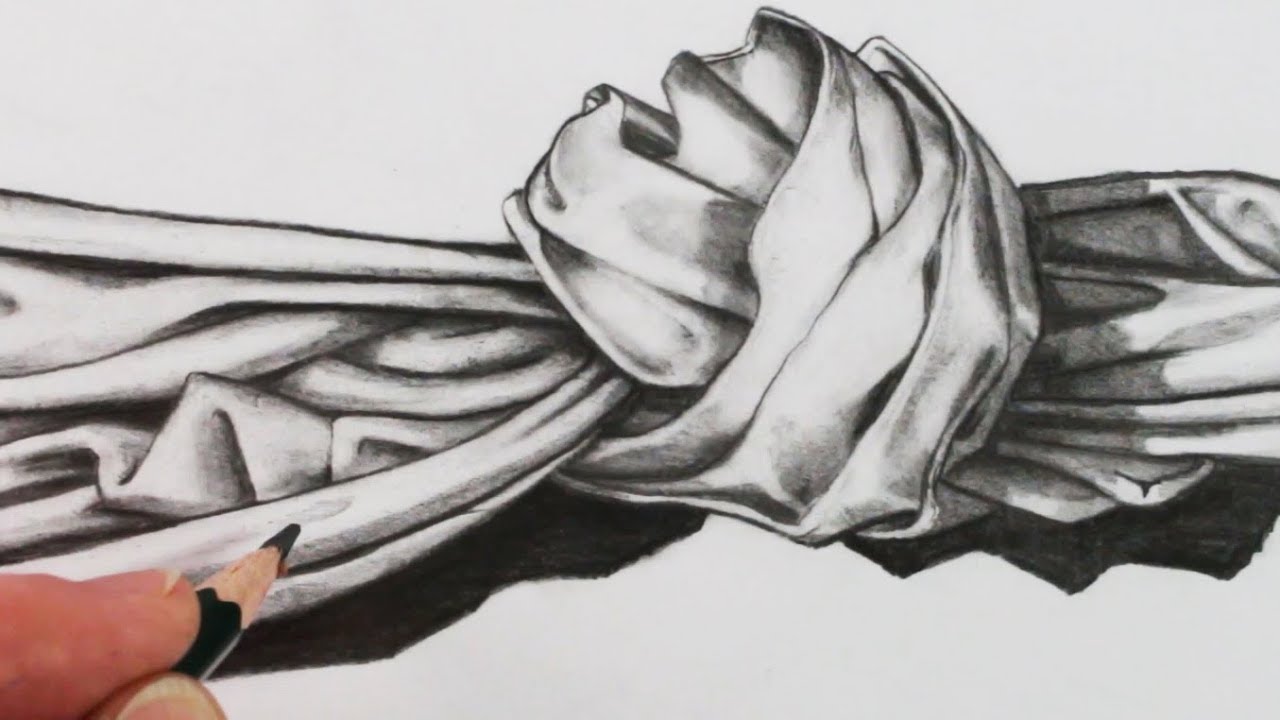 How to Draw Fabric: A Fabric Knot
