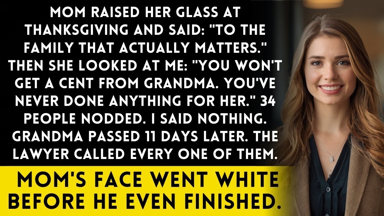 My Mom Told Me "You'll Inherit Nothing" At Thanksgiving — The Lawyer Proved Her Wrong In 90 Seconds