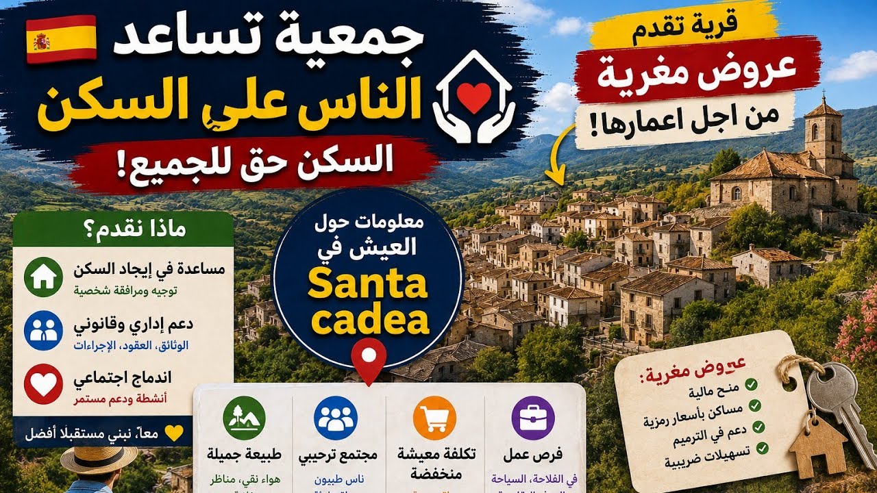 جمعية تساعد الناس على السكن🇪🇦،قرية تقدم عروض مغرية من اجل اعمارها.معلومات حول العيش في Santa cadea