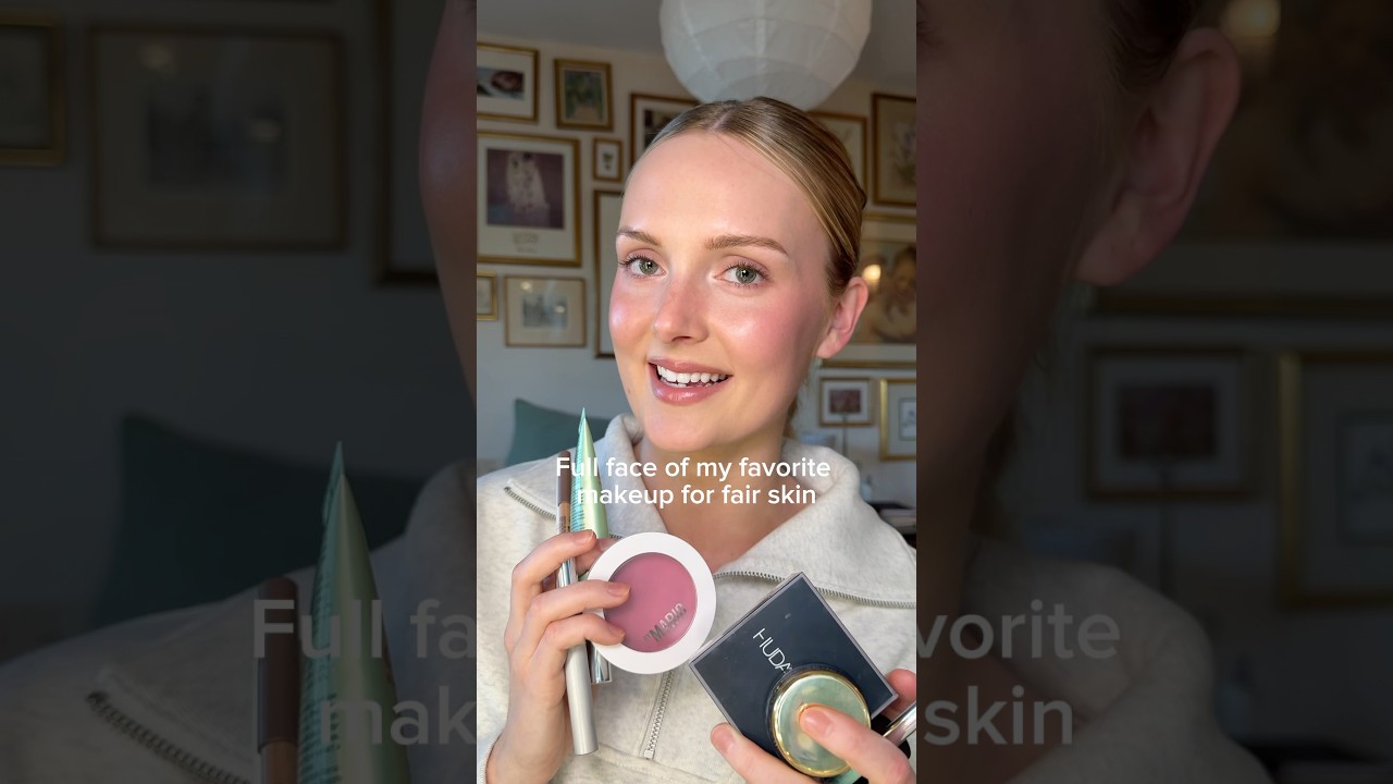 Full face of my favorite makeup for pale / fair skin 