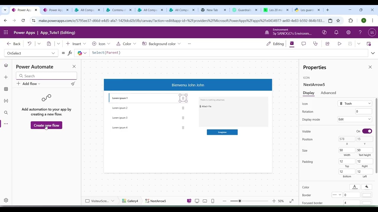 Power automate, Power Apps, Sharepoint enregistrer un fichier ou joindre un fichier