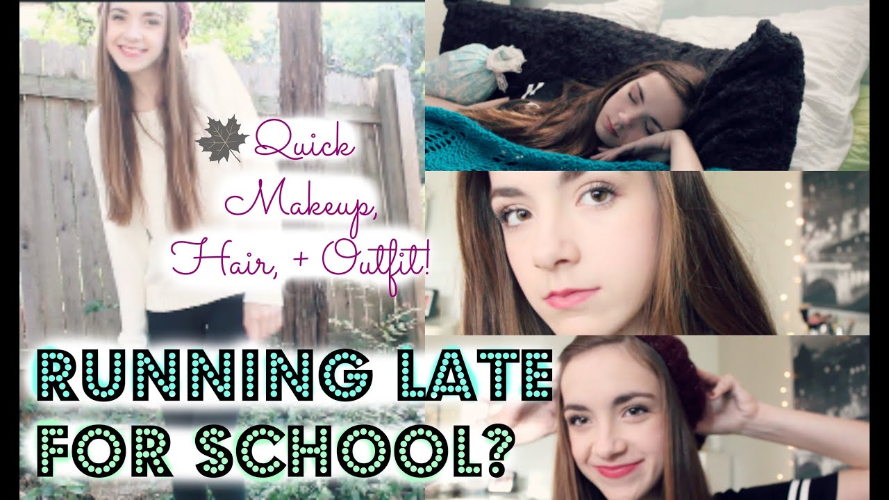 Running Late for School? Quick Makeup, Hair, + Outfit!
