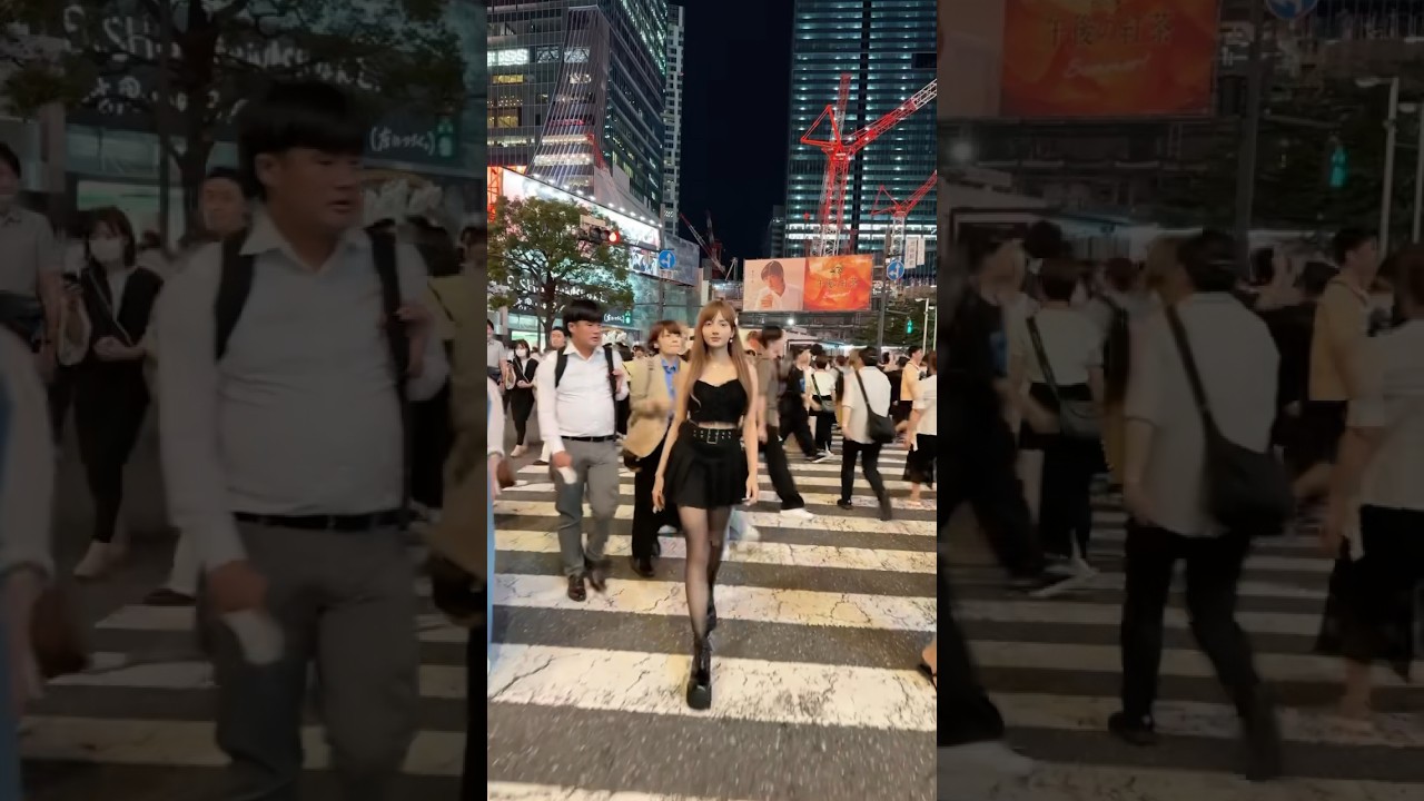 Indian girl catwalking in Japan&rsquo;s biggest crossing🇯🇵 #indian #fashion #japan #aesthetic #catwalk