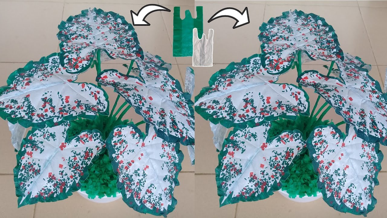 DIY Cara Membuat Keladi Hias dari Plastik Kresek || How to Make Flower From Plastic Bag