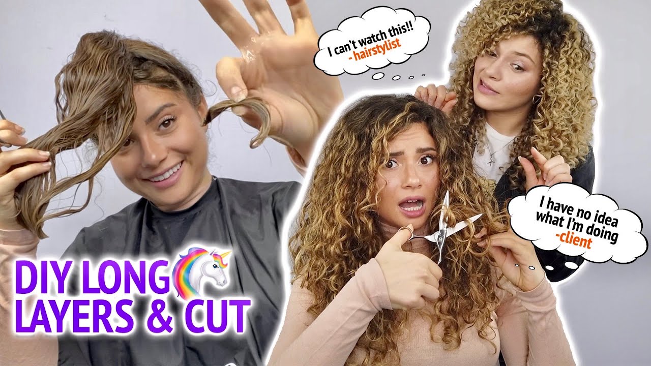 HAIRSTYLIST TEACHES SISTER HOW TO CUT HER OWN CURLY HAIR AT HOME