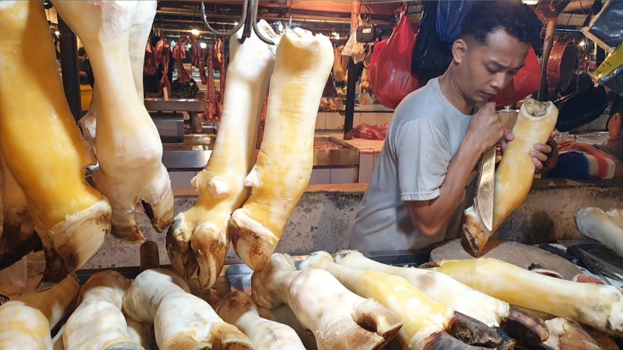 TES KETAJAMAN PISAU GARPU❗️PROSES MEMBUKA TUNJANG KAKI SAPI LOKAL