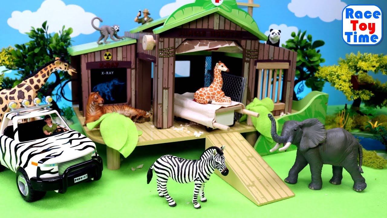 Safari Jungle Wild Animals Care Playset - Fun Animals Toys For Kids