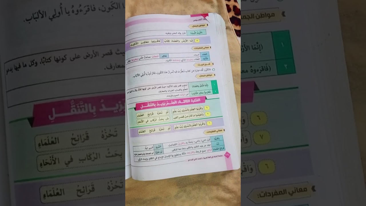 الجزء #الخامس من مراجعة مادة المطالعه و#النصوص للصف الثاني الإعدادي 