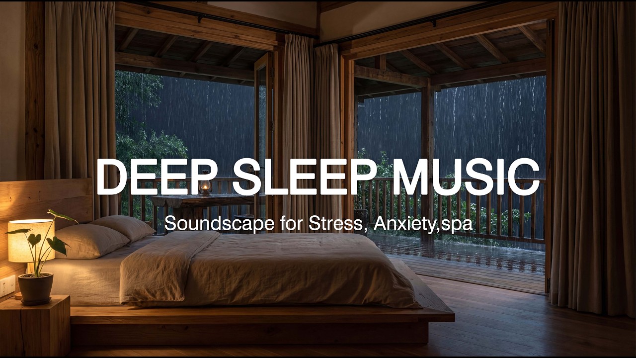 Rain Outside the Bedroom is Perfect for Relaxation Time - Healing Music for Stress Relief