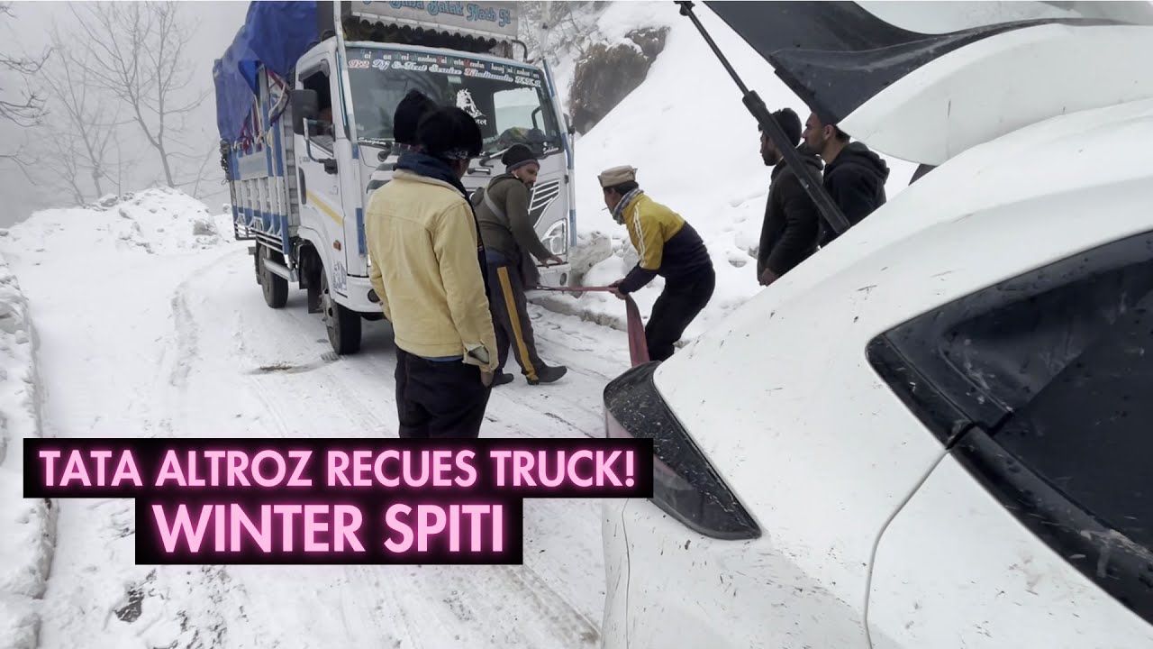 Drive in Kaza and snow rescues. Solo Winter Spiti P-4.