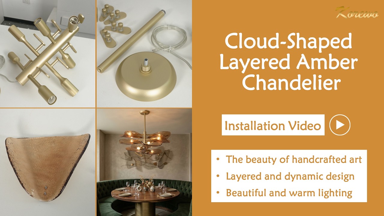 Tucking an Amber Cloud Away for My Home ☁️: A Real-Life Chandelier Installation Log ✨. @korewolamp​