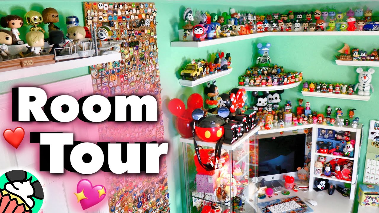 Epic Disney Room Tour & Collection Display! Valentines Day Edition! Tips, Hacks, Funko Pops, & MORE!