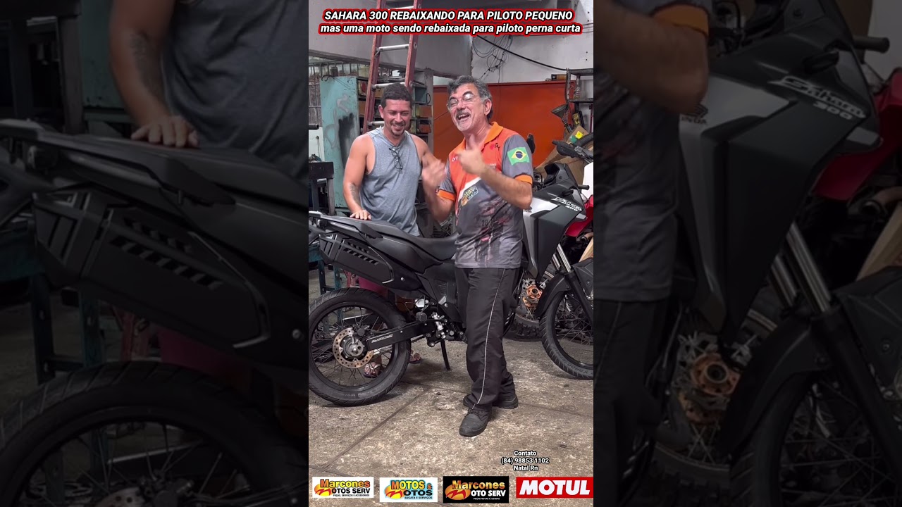 Sahara 300 rebaixando para piloto pequeno #moto #amortecedor #sahara #Honda #moto #pequeno ￼