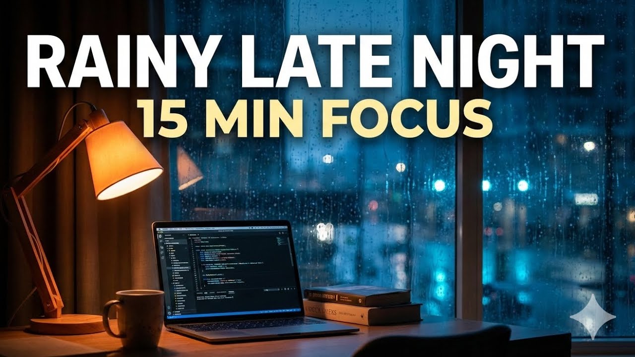 Rainy Late Night 🌧 15 Min Cozy Lofi for Study & Work