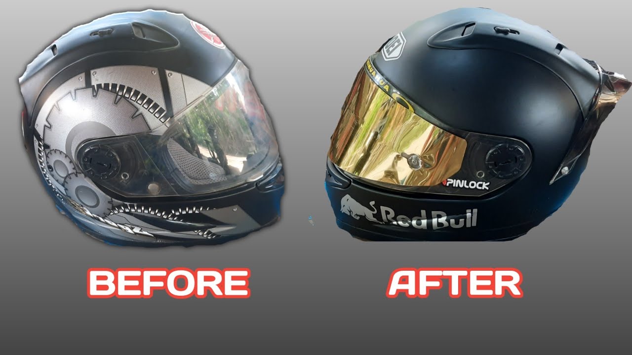 Cat ulang helm bawaan motor vixion dengan pilox samurai paint//wahyu bs bintang