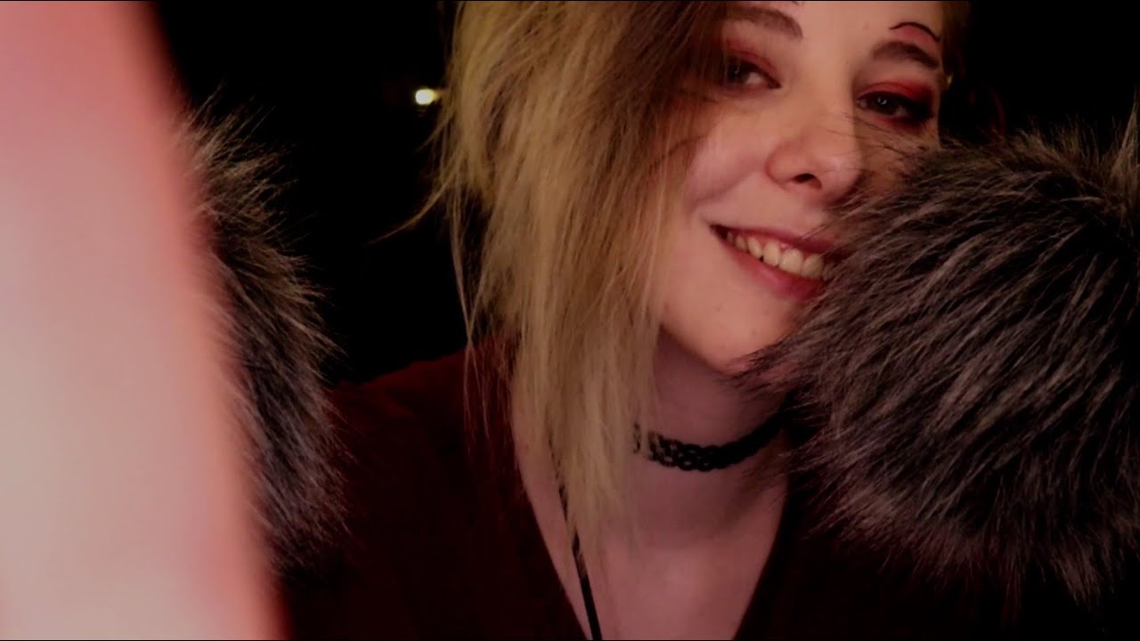 ASMR | face/camera tickles & scratching - visuals, rain, medium pace