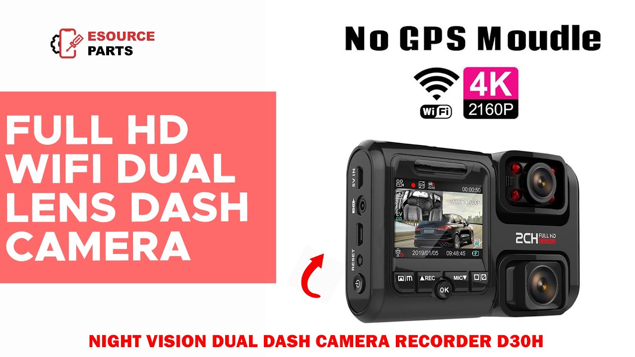 Night Vision 4K Dual Dash Cam Recorder DVR Sony IMX323 Sensor