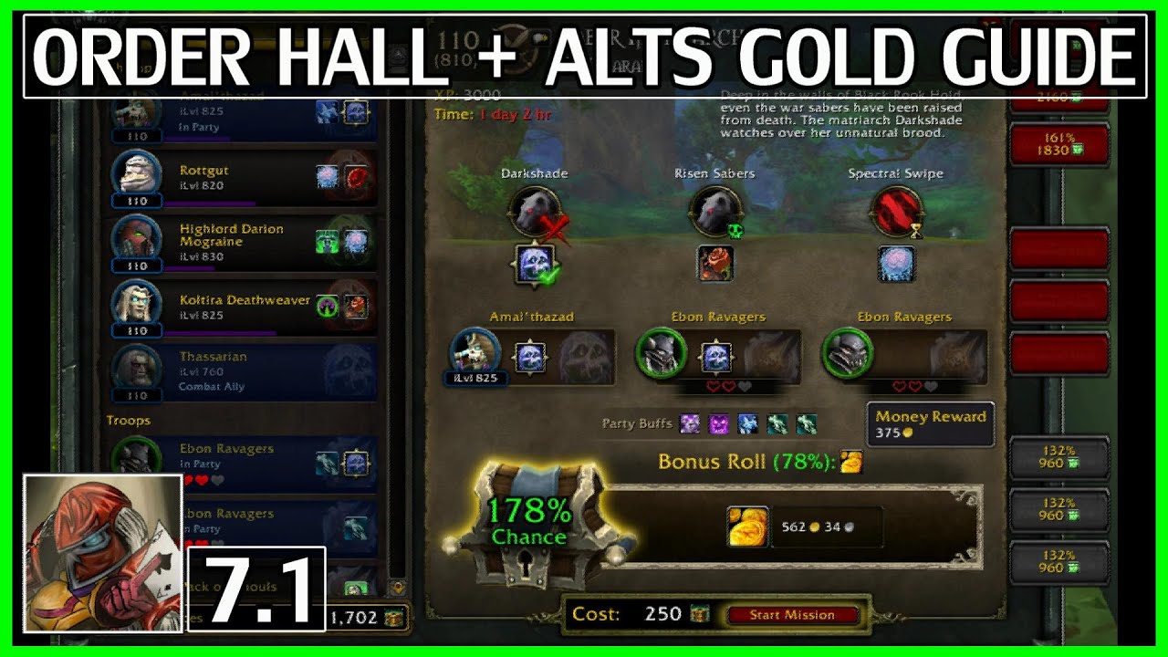 WoW Legion 7.1 Make Thousands of Gold Daily Using Order Halls & Alts - Gold Guide & Theorycrafting