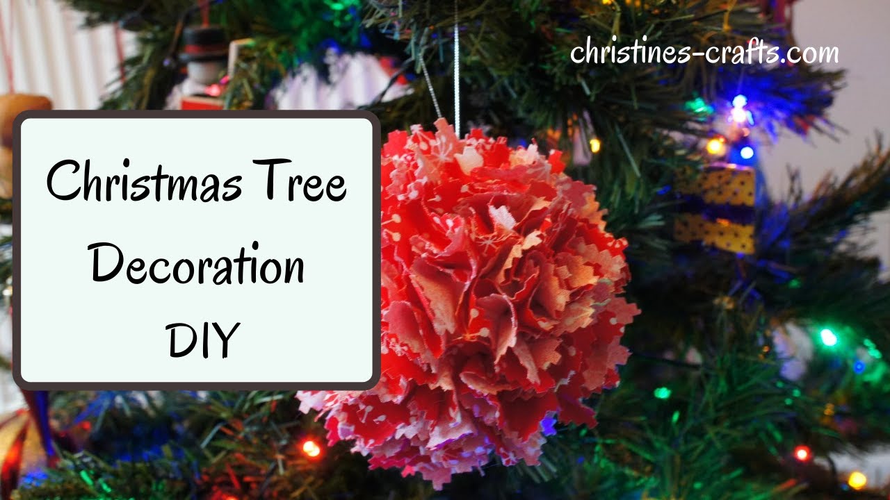 DIY CHRISTMAS TREE DECORATION: Stylish Xmas Bauble made from Fabric and a Polystyrene Ball