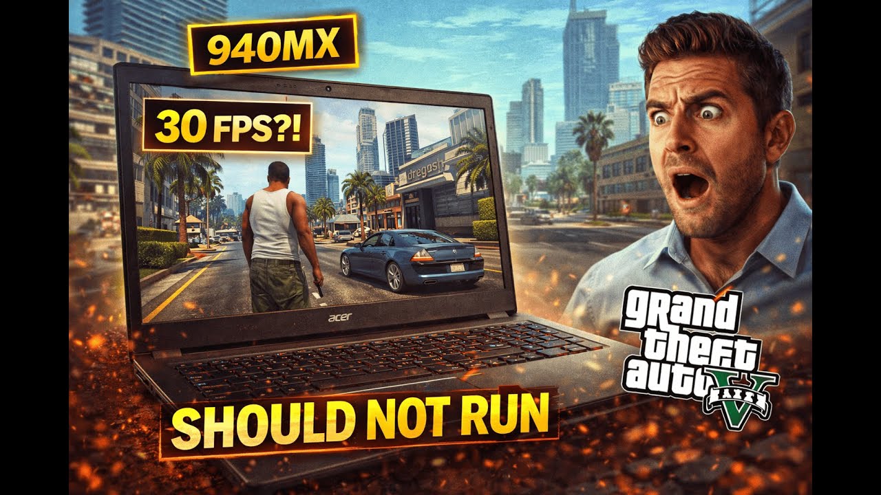 GTA 5 on a WEAK Laptop?! 😱 | 940MX Gameplay Test