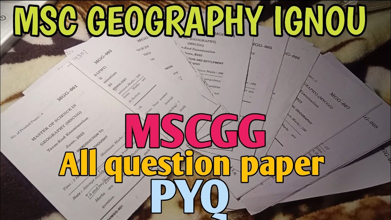 Msc geography ignou question paper| mscgg previous year question ignou | msc geography pyq ignou